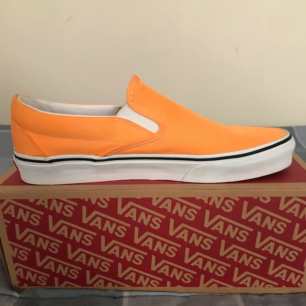 ‘LIMITED EDITION’ Neon Orange Classic Slip On Vans